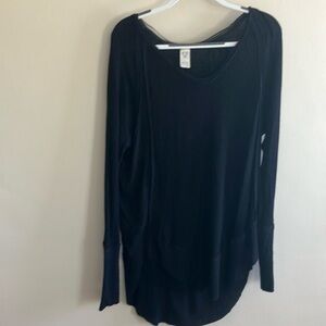 We the Free Black Waffle Knit top